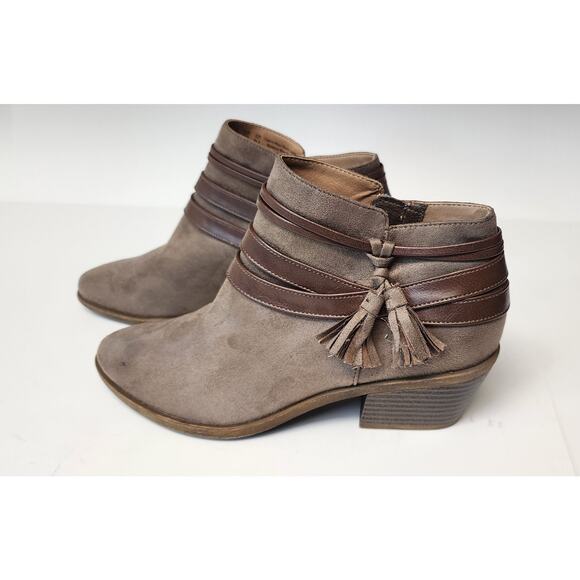 LifeStride Women's Paloma Ankle Bootie Brown Side Zip Block Heel Boots Size 7.5M - Picture 10 of 15